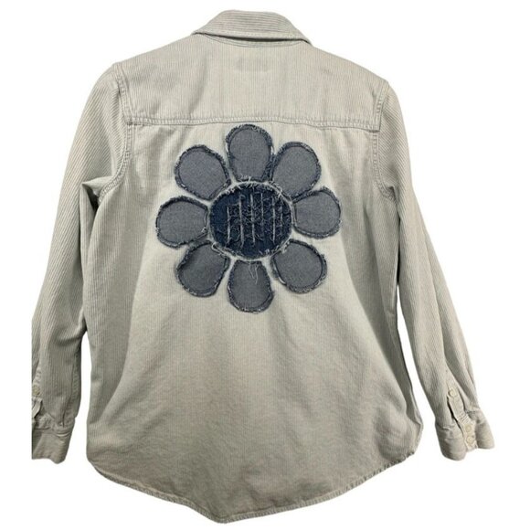 The Scrappy Camper Womens Button Shirt Sz M Upcycled Quilted Daisy Floral Boho - Picture 1 of 14